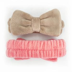 مجموعة غسيل الوجه متعددة الألوان عصابة رأس سبا من الفانيلا مع شعار مخصص عصابة رأس للحمام للنساء والفتيات أزواج عصابة غسل معصم سبا - Product Image 2