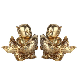 SWAITE Statuetta di <span class=keywords><strong>Pesce</strong></span> in Resina Dorata Stile Lusso Moderno per Decorazioni Festive del Capodanno Cinese, Ornamento per Ingresso, Ufficio, Studio - Product Image 5