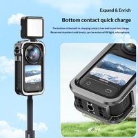 Cage métallique à dégagement rapide pour caméra Insta360 X6 360, avec support griffe froide et accès au port de charge, cadre à ouverture rapide