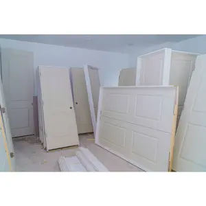 USA pintu kamar mandi plastik Interior tahan air kedap suara pintu MDF 6 Panel kayu inti padat gaya Shaker