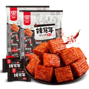 Fabricage Chinese Pittige Voedsel 500G La Xie Nian Vegan Mes Vlees Pittige Smaak Doorgewinterde Meel Pittige Strip