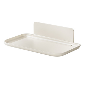 Étagère de rangement murale pliable, rectangulaire, blanche, 1 niveau, pour produits de soins personnels dans la salle de bain, durable, aucun perçage requis - Product Image 5