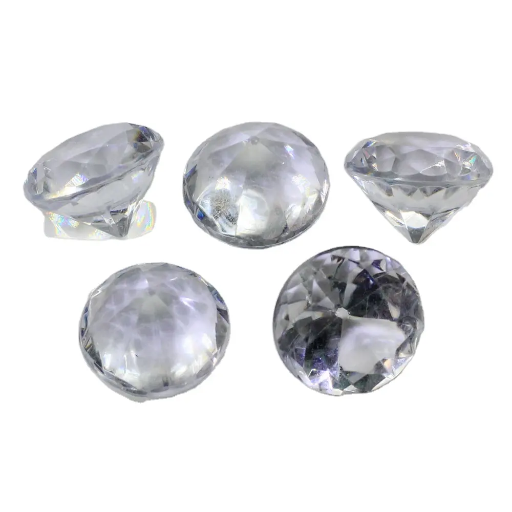 Gemmes en cristal acrylique de diamant, 50 pièces, tailles variées, décoration florale de fête pour mariage, pour bureau