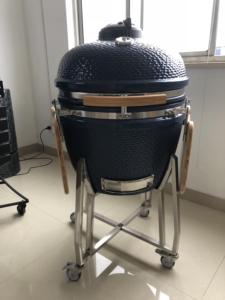 <span class=keywords><strong>Barbecue</strong></span> à charbon de bois, gril en forme d'œuf avec support mobile en céramique, <span class=keywords><strong>kamado</strong></span>, pouces - Product Image 2