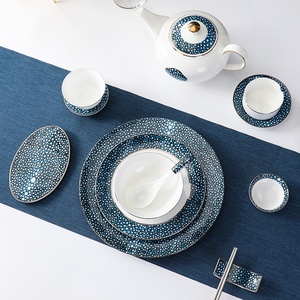 Service de table en céramique Jingciren Boutique Hotel, luxe léger, haute valeur esthétique, noir nacré, emballage cadeau élégant - Product Image 4