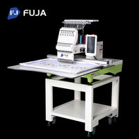 FUJA Machine à broder sur grande surface Tête unique 15 aiguilles Machine à broder informatisée T-shirts pour vêtements