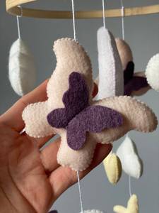 Móviles de bebé de cuna interactiva Bohemia con mariposas de peluche nubes <span class=keywords><strong>para</strong></span> bebé niña vivero hecho a mano fieltro Luna estrella bebé móviles - Product Image 5