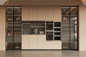 Meuble de rangement à vin moderne et luxueux, panneau en bois, mobilier d'intérieur, bar à vin élégant, présentoir pour salon et salle à manger - Product Image 4