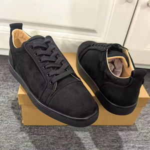 Chaussures de créateur de haute qualité en cuir noir respirant avec mesh antidérapant, baskets rétro pour hommes et femmes, chaussures plates décontractées pour hommes - Product Image 1