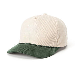 Casquettes de baseball classiques en velours côtelé à 5 panneaux pour sports de plein air, style streetwear, avec logo brodé et cordon en velours côtelé personnalisé - Product Image 1