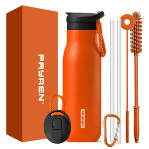 Fayren New Design Custom Stainless Steel Sport Water <b>Bottle</b> Vacuum Flask Small Mouth Vacuum Insulated Thermoses with Straw Lid - Product Image 1