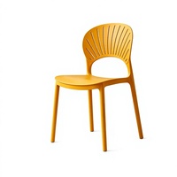Chaise à dossier en plastique pour le commerce extérieur, chaise coquille décontractée ajourée en forme d'éventail, chaise de salle à manger domestique pour adultes