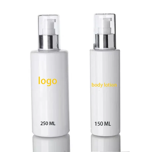 Distributeur de shampoing à pompe Silver Design 150ml 250ml bouteilles de lotion corporelle de luxe pour salle de bain huiles de massage pour lavage corporel