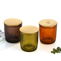 L'usine fournit une tasse de bougie en verre brun rustique multicolore en option tasse de bougie en verre transparent en vrac pots de bougie en gros