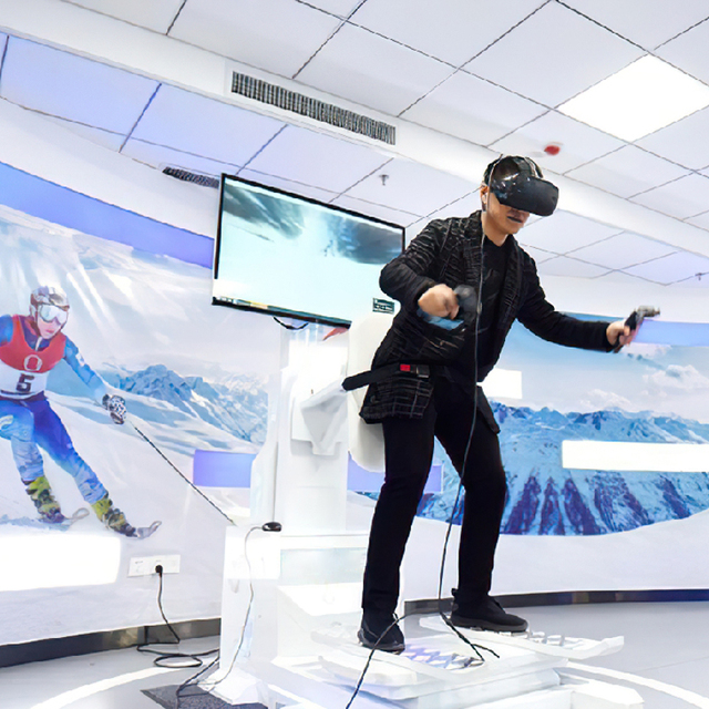 3D Interactive VR Experience 5D Somatosensory Game Console Electronic Virtual Ski System Mobile Platform Advertising Equipment
