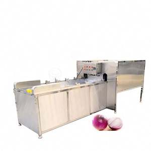 Máquina comercial automática para pelar cebollas y cortar raíces con motor y cortador superior y trasero PLC para pelar cebollas - Product Image 4