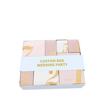 Boîte de calendrier de l'avent de luxe personnalisée pour mariage, boîte cadeau 7 jours pour fête prénuptiale, boîte de calendrier de l'avent pour vin