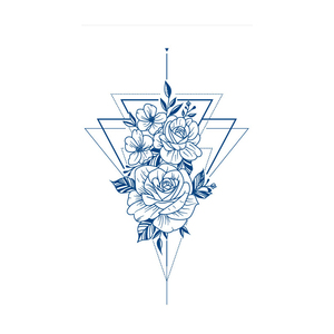 BXTAT semipermanente azul Genipa jugo <span class=keywords><strong>tatuajes</strong></span> GZ301to306 Mandala patrón geométrico alas cruzadas triángulo flor diseño temporal - Product Image 5