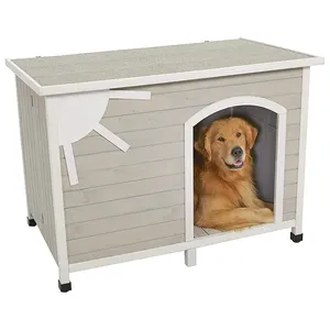 Casa de perro de madera plegable al aire libre, casa de perro ideal para perros grandes