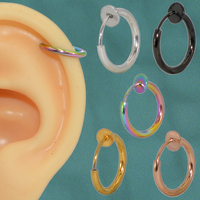 Faux anneaux d'oreille, de nez et de lèvres, clips sans perçage, bijoux de corps tendance pour femmes et hommes