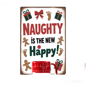 Individuell Bedrucktes Weihnachts-Blechschild im Europäischen Stil, Metall-Handwerkskunst, Rechteckige UV-Bedruckte Weihnachtsplakette - Product Image 1