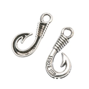 Amuleto de anzuelo con inscripción Hook <span class=keywords><strong>Me</strong></span> y detalle de cuerda en espiral para regalos de pulseras de pescador - Product Image 2