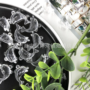 Perles acryliques en forme de dauphin transparentes, pour la création de bijoux DIY, accessoires en vrac - Product Image 2