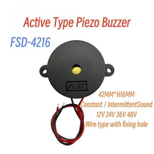 4216 42*H16MM Buzzer piézoélectrique actif 12V 24V 36V 48V Son continu ou intermittent avec fils de connexion, alarme sonore haute intensité 90dB - Product Image 2