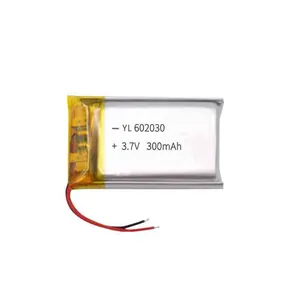 Оптовая продажа с завода, литий-полимерная аккумуляторная батарея 602030 3,7 в 300 мАч