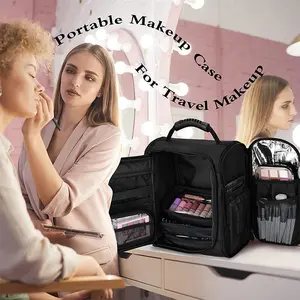 Водонепроницаемый Профессиональный Рюкзак для макияжа, очень большой Дорожный чемодан на колесиках для косметики