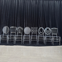 Großhandel Weißer Acryl-Stuhl für Veranstaltungen, Partys, Esstische, Schwarzer Kunststoff-Chiavari-Stuhl, Goldener Hochzeits-Phoenix-Stuhl