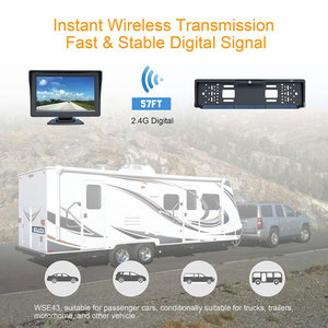 Marco de matrícula de coche DC12V, Mini cámara de respaldo inalámbrica con WIFI, Solar, EU - Product Image 3