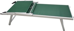Chaise longue pliante traditionnelle légère avec pare-soleil et dossier inclinable, capacité 150 kg, pour extérieur/plage, en aluminium et textile - Product Image 3