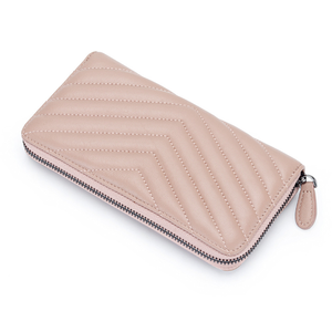 Unisex Genuine Leather Zip Around Long <strong>Continental</strong> Wallet <strong>Quilted</strong> Card Holder Portable Large Capacity Organizer - Product Image 5