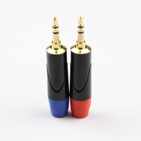 Prise audio stéréo 3,5 mm en gros, 3 pôles TRS, coque métallique plaquée or pour assemblage de câbles de casque, d'ordinateur portable, de smartphone