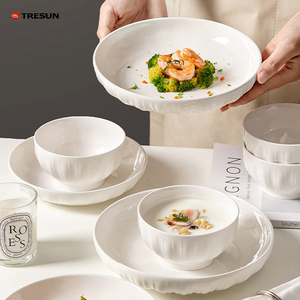 Porcelain Flower Design Plate and Bowl <b>Set</b> Hotel and Home Dinnerware Wholesale <b>Serving</b> <b>Dishes</b> for Restaurants - Product Image 2