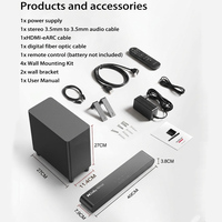Barre de son Dolby Atmos 280W BT 5.3 sans fil, système de cinéma maison avec caisson de basses pour équipement TV