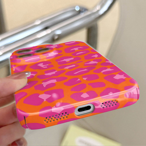 <span class=keywords><strong>Cover</strong></span> per Cellulare in PC Rigido con Stampa Fotografica Leopardata Arancione e Rosa per <span class=keywords><strong>iPhone</strong></span> 8 X Xr Xs 11 12 13 14 15 16 17 Pro Max - Product Image 4