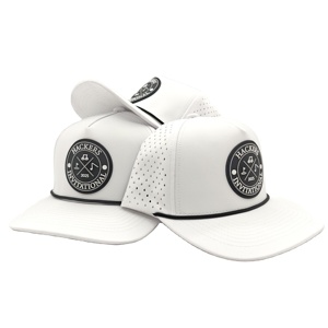 Toptan özel PVC yama halat su geçirmez Polyester erkekler 5 Panel <span class=keywords><strong>Snapback</strong></span> spor beyzbol şapkası Golf şapka - Product Image 1