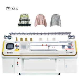 China factory Customized double system flat bed knitting machine power multi gauge flat knitting machine manufacture price