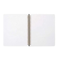 Meilleure vente pas cher impression personnalisée A5 100 feuilles de papier à grille en pointillés vierges feuilles mobiles poser à plat couverture rigide 5 sujets cahier à spirale