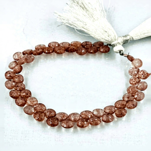 Haute 5-6mm naturel rose fraise Quartz à facettes coeur forme Briolette Premium coupe perlée pierre pour la fabrication de bijoux en gros - Product Image 1