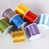 Cordon en Nylon Satiné 1.5MM, Corde en Soie Satinée 100M, Cordon Nylon Coloré pour Collier Queue-de-Rat, Outil de Bricolage, Jouets, Corde Tressée à la Main