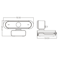 Webcam Fokus Otomatis USB 1944P QHD, Kamera Web PC Sudut Lebar dengan Mikrofon untuk Konferensi Game Android TV Box