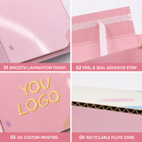 Boîte d'expédition en carton ondulé kraft écologique et recyclable avec fermeture autocollante pour emballage cadeau cosmétique