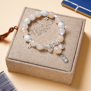 Pulsera de Cuentas de Cristal Natural Estilo Chino al por Mayor, Pulsera de la Suerte con Amuleto de Campana de Bambú para Mujer, Regalo, Suministro a Granel - Product Image 6