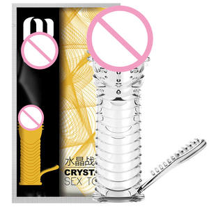 Manchon de préservatif en silicone à pointes de cristal G Point pour homme - Product Image 5