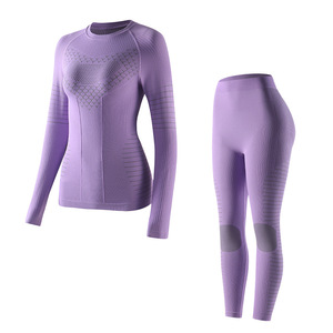 Ensemble de <span class=keywords><strong>ski</strong></span> et de cyclisme pour femmes, automne et hiver, sous-vêtements thermiques de sport, absorbant la transpiration et évacuant l'humidité, combinaison de <span class=keywords><strong>ski</strong></span> - Product Image 1