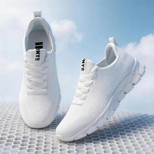 Chaussures décontractées pour hommes Printemps-Été 2026, avec empeigne personnalisée, semelles épaisses rehaussantes, antidérapantes, en denim, design petit blanc tendance - Product Image 6