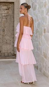<span class=keywords><strong>Abito</strong></span> <span class=keywords><strong>lungo</strong></span> vintage in chiffon floreale con <span class=keywords><strong>scollo</strong></span> all'americana, senza maniche, a strati e con volant, perfetto per l'estate e le feste in spiaggia, da donna - Product Image 5